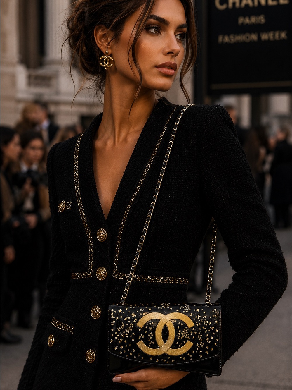 CHANEL Black & Gold Star CC Chain Crossbody - Read Description